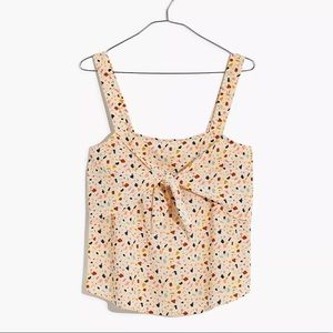 Madewell Tie-Front Cami Top in Terrazzo